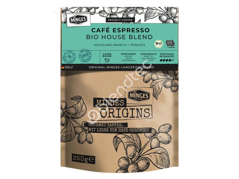Кофе натуральный жареный в зернах Bio House Blend MINGES Origins (250 г)