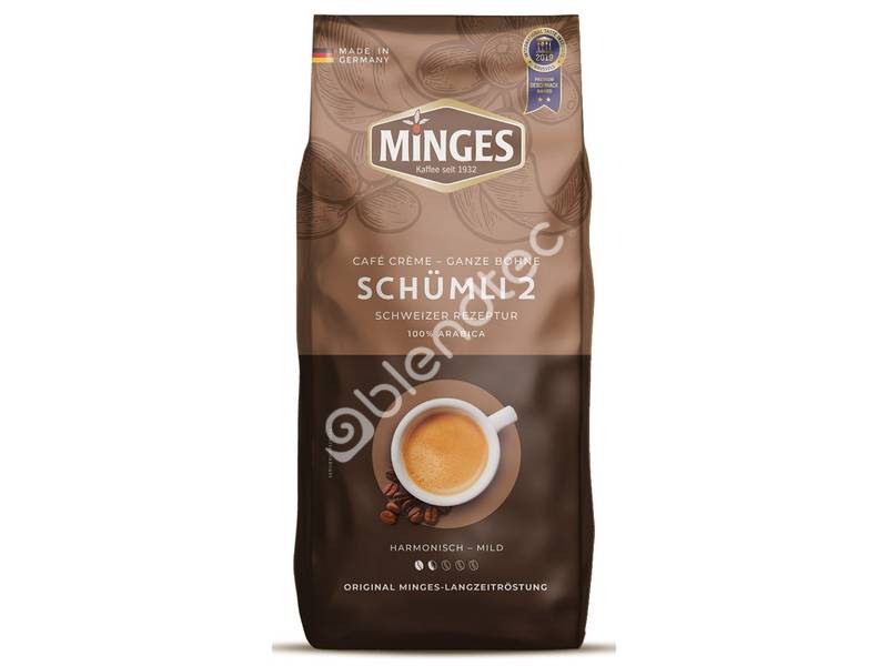 Кава натуральна смажена в зернах MINGES Schumli 2 Café Creme 100% Арабіка 1 кг